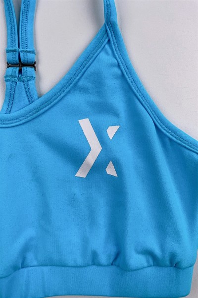 訂做藍色瑜伽運動套裝  設計緊身運動服  運動服供應商 女裝 WTV183 細節-2